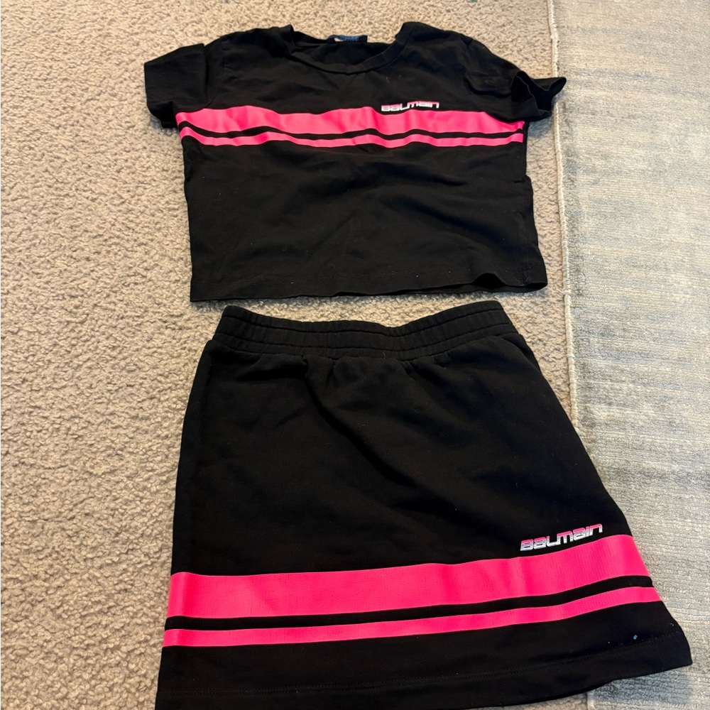 Balmain Black Top with Pink Accents